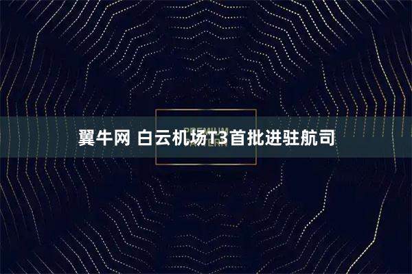 翼牛网 白云机场T3首批进驻航司